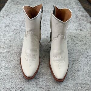 Tecovas Bone Calfskin Leather Western Boots, style The Daisy
